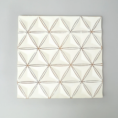 White Square Shape Handcrafted MDF Wall Decor – 16"x16" Elegant Home Accent