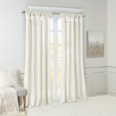 Twist Tab Lined Window Curtain Panel White 50x108"