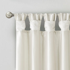 Twist Tab Lined Window Curtain Panel White 50x108"