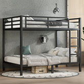 Metal Full over Full Bunk Bed for Teens and Adults,Space-Saving/Noise Reduced/No Box Spring Needed, Black