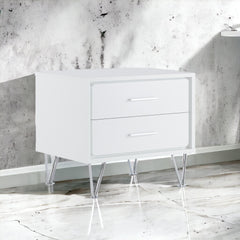 Deoss White Finish Accent Table