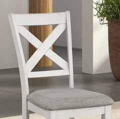 Modern Simple Rustic White Oak 2pc Side Chairs Dining Room Furniture Cross Back Cushion Seat Chair