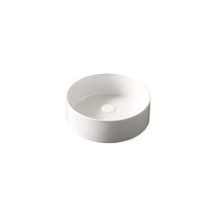 14'' Bathroom Sink, Round Vessel Ceramic Basin without Faucet, NO Cabinet, White