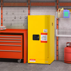Flammable Cabinet 18.1" x 18.1" x 35.4", Galvanized Steel Safety Cabinet, Adjustable Shelf Flammable Storage Cabinet, for Commercial Industrial and Home Use