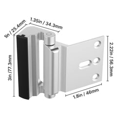 Door Reinforcement Lock Home Security Door Lock 2 Pack with 3 Inch Stop