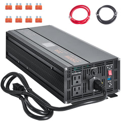 2500W Sump Pump Battery Backup System, LCD Display, Auto Switches to Battery Inverter Power for Continuous Sump Pump Operation, Sump Pump Battery Backup Inverter for Emergency and Power Outage