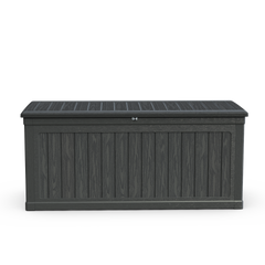 260 Gallon Large Outdoor Storage XXL Deck Box for Patio Furniture, Outdoor Cushions, Garden Tools and Sports/Pools Equipment, Waterproof Resin, Lockable, Black