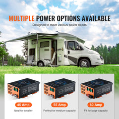 RV Converter 55 Amp 110V AC to 12V DC RV Power Converter Battery Charger