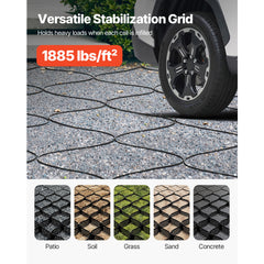 Ground Grid 2-Inch Depth Geocell Grid 17.06x8.86 FT / 5200x2700 mm for Gravel