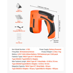 Cordless Brad Nailer, 2-in-1 Nail Gun Staple Gun, 18 Gauge 5/8 inch, Battery Powered, with 1000 Pcs Staples and 1000 Pcs Nails, Non-Slip Rubber Grip, for Woodworking, Carpentry and DIY Projects