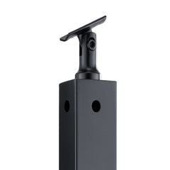 Cable Railing Post, 36x2x2 Inch Corner Railing Post, with L-Shaped Pre-Drilled Holes, Stainless Steel Cable Rail Post with Horizontal and Curved Bracket, 1-Pack, Black, 1JZLGZXHS914ZPBNY001V0