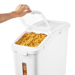 Ingredient Storage Bin, 11.4 Gallon Capacity Shelf Ingredient Bin, 280 Cup Flour Bins on Wheels Commercial Prosave Shelf-storage Ingredient Bin with Lid and Scoop Rice Bin for Kitchen White