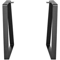 16 inch Trapezoid Steel Table Legs, Replacement Furniture Legs Set of 2 for DIY Coffee Tables, Modern Desks, Bench, Night Stands, Sofa, Max Load 400 lbs Heavy Duty, Quick Instalation Legs Black