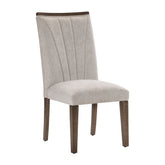 Contemporary Design Dining Side Chairs Set of 2, Brown Finish Wooden Furniture