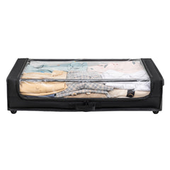 Set of 2 Under-Bed Rolling Storage Container with Transparent Cover, Versatile Space-Saving Design, and Smooth-Glide Multi-Directional Wheels – Ideal for Organizing Clothes, Shoes, and More