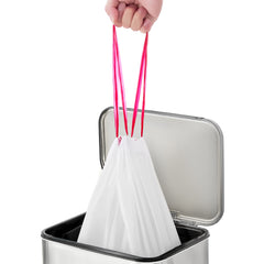 Drawstring Trash Bags, 13 Gallon 110 Count Tall Kitchen Trash Bags, Extra Thick Fresh Scent Garbage Bag, Recyclable Bin Bag with Drawstrings, for Home Kitchen, Office, RV and Camping (White)