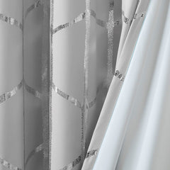 Total Blackout Metallic Print Grommet Top Curtain Panel(Only 1 Pc Panel)