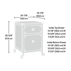File Pedestal with Smooth-Glide Drawer, Dark Oak finish