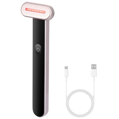 Red Light Therapy Facial Wand, 7-Color LED Facial Therapy Device with Heating Function,Featuring Microcurrent Vibration Massage, Portable LED Beauty Wand for Face and Neck
