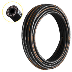 Hydraulic Hose 1/2 inch x 100 ft, Coiled Hydraulic Hose 4000 PSI, Rubber Hydraulic Hose with 2 High-Tensile Steel Wire Braid, Bulk Hydraulic Hose -20℃ to 140℃, Hydraulic Oil Flexible Hose