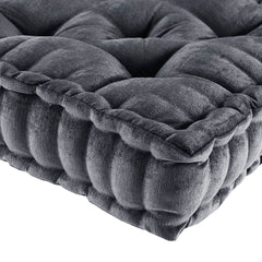 Poly Chenille Square Floor Pillow Cushion Charcoal 20x20"