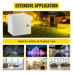 NEMA Steel Enclosure, 8 x 8 x 6'' NEMA 4X Steel Electrical Box, IP66 Waterproof & Dustproof, Outdoor / Indoor Electrical Junction Box