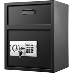 Digital Depository Safe 1.7 Cubic Feet Made of Carbon Steel Electronic Code Lock Depository Safe with Deposit Slot with Two Emergency Keys Depository Box for Home Hotel Restaurant and Office