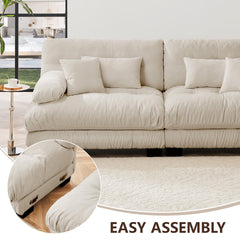 Luxury Modular Sectional Sofa Couch,Oversized L Shaped Cloud Couch for Living Room,Deep Seat Sofa Couch with Convertible Ottoman,Chenille Light coffee
