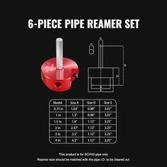 PVC Pipe Reamer Tool Pipe Fitting Socket Saver Aluminum Alloy for SCH 40