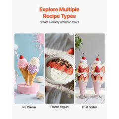 Ice Cream Maker, 2.11 Qt. Large Capacity, Electric Automatic Ice-Cream Machine, with Easy Operation & Cleaning, Stainless Steel Shell, for Homemade Frozen Yogurt, Fruit Sorbet, Gelato, Silver