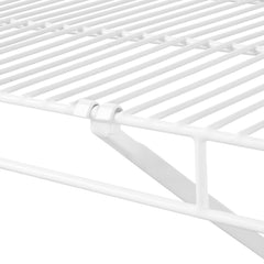 Wire Shelf Kit, 4 ft, Set of 2, Wall Mounted Wire Shelves, Heavy-Duty Carbon Steel Hanging Shelf, Floating Wall Storage Shelves with Dip Coating, for Closet, Bedroom, Living Room, Office, Pantry