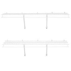 Wire Shelf Kit, 4 ft, Set of 2, Wall Mounted Wire Shelves, Heavy-Duty Carbon Steel Hanging Shelf, Floating Wall Storage Shelves with Dip Coating, for Closet, Bedroom, Living Room, Office, Pantry