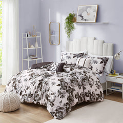 King/Cal King Floral Print Comforter Set