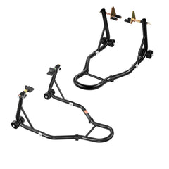 Motorcycle Front & Rear Stand Lift 1100 lbs Spoolift Paddock Swingarm Arm Black