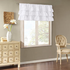 Cotton Oversized Ruffle Valance White 50x18"