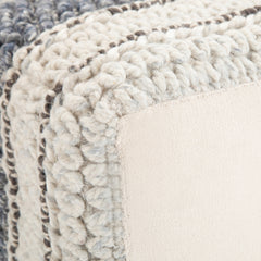 Grady - Square Pouf - Blue / Natural