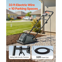 Plate Compactor, 130W Output Electric Ground Rammer, 5 kN Force, 3.9 in Depth, 16 m/min Speed, 3304 sq.ft/h Efficiency, Gas Powered Soil Compaction Machine for Driveway, Pavement, Landscaping