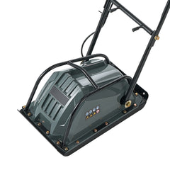 Plate Compactor, 130W Output Electric Ground Rammer, 5 kN Force, 3.9 in Depth, 16 m/min Speed, 3304 sq.ft/h Efficiency, Gas Powered Soil Compaction Machine for Driveway, Pavement, Landscaping