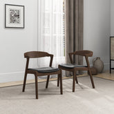 Dakota Solid Wood Black Leather Dining Chair (Set Of 2)