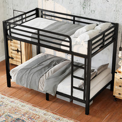 Metal Twin over Twin Bunk Bed for Teens and Adults,Space-Saving/Noise Reduced/No Box Spring Needed, Black