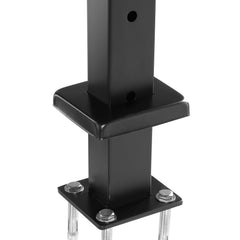 4-Pack Cable Railing Post, 36x1x2 In Horizontal-Hole Deck Railing Post with Pre-Drilled Holes, Stainless Steel Cable Rail Post with Horizontal and Curved Bracket, Black, 4JZLGZXHS914UUOI6001V0