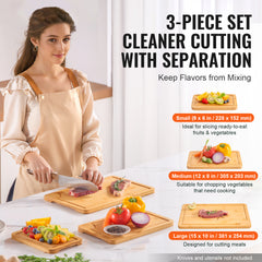 Bamboo Cutting Board Premium Versatile Cut Board with Built-in Handle