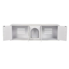 Cat Litter Box Enclosure Wooden Litter Box Furniture Hidden 57.9" White