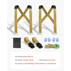 Moving Straps, 2-Person Lifting and Moving System with 2 Harness Straps, 2 Load-bearing Straps & 1 Handheld Strap, Adjustable Lifting Shoulder Straps Move Furniture Appliances Mattresses