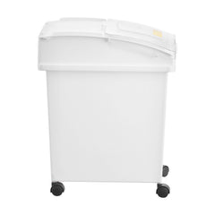 Ingredient Bin, 5.2 Gallons Capacity Ingredient Storage Bin, 3 Pcs/Set, PP Material Flour Bins On Wheels, White Shelf Ingredient Bin with Scoop and Sliding Lid, Commercial Storage Bins