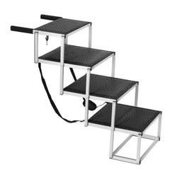 Dog Stair for Cars 4-step Folding Dog Steps Aluminum Loads up to 250 lbs