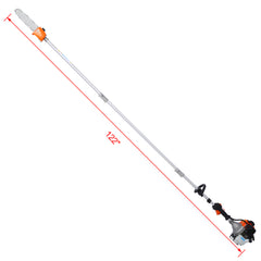 10 in 1 Multi-Functional Trimming Tool, 52CC 2-Cycle Garden Tool System with Gas Pole Saw, Hedge Trimmer, Grass Trimmer, and Brush Cutter EPA Compliant