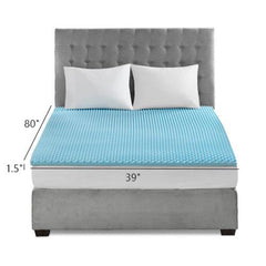 All Season Reversible Hypoallergenic 1.5" Cooling Mattress Topper