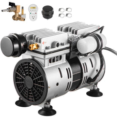Aerator, 550W Power 5.2CFM for Up to 3 Acre 50' Includes 3/4 HP Compressor & Timer & Valves, Air Compressor for Deep Water Oxygen Circulation, for Pond, Lake, No Diffuser, Black