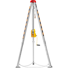 2600 lbs Winch Confined Space Tripod Kit, Confined Space Tripod 8' Legs and 98' Cable, Confined Space Rescue Tripod 33' Fall Protection with Blower, Gas detector, Harness.